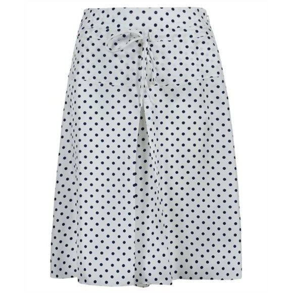LANVIN Silk Polka Dot Skirt / Culottes Ecru / Blue - Size 42 FR/10 US - Picture 3 of 11
